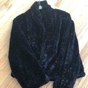 Black Faux Fur Jacket - fits small or medium